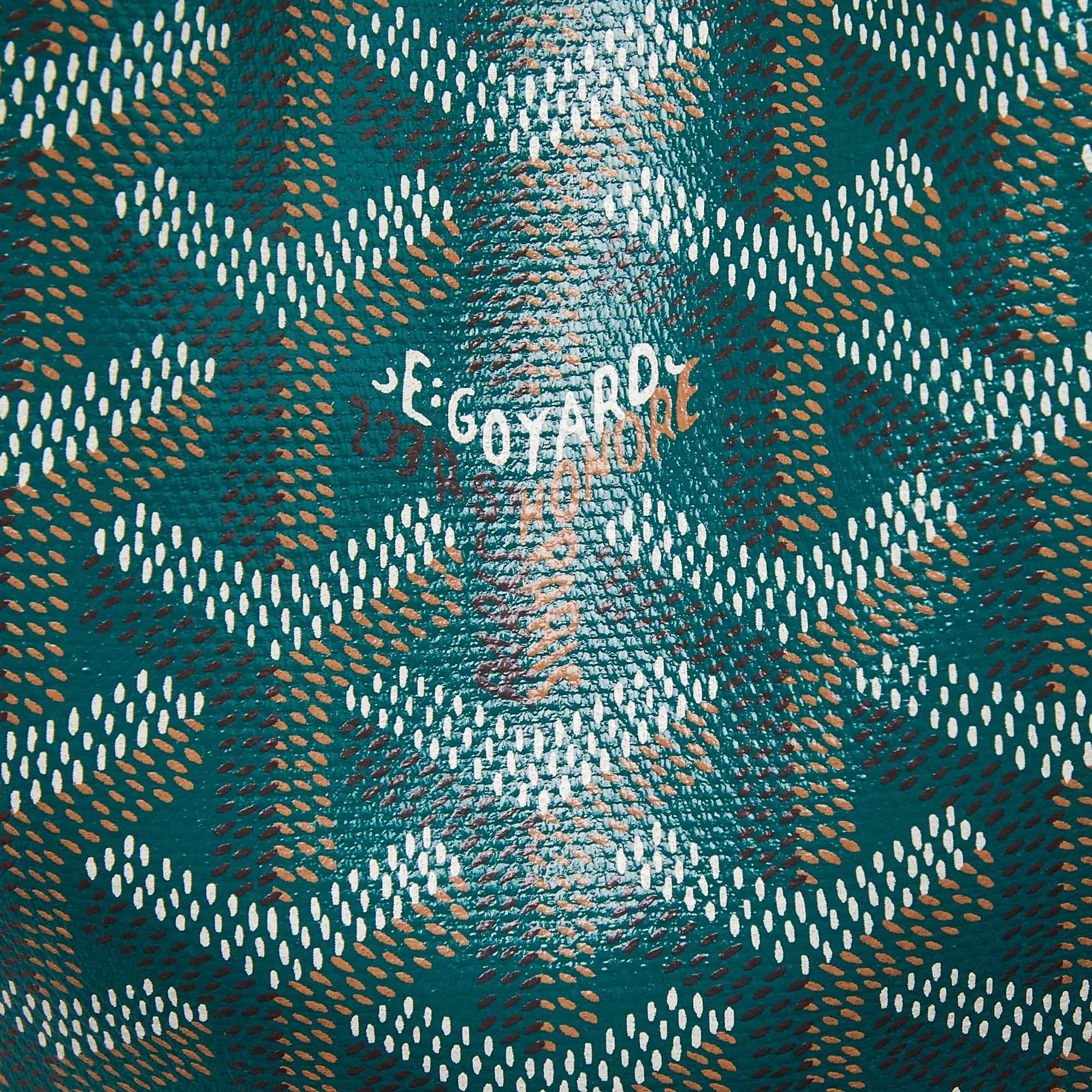 Goyard Green Goyardine Coated Canvas and Leather Petit Flot Bucket Bag en vente 3