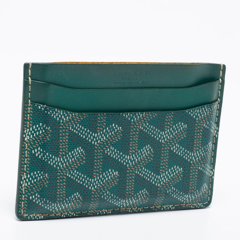 Goyard Green Goyardine Coated Canvas and Leather Saint Sulpice Card Holder at 1stDibs