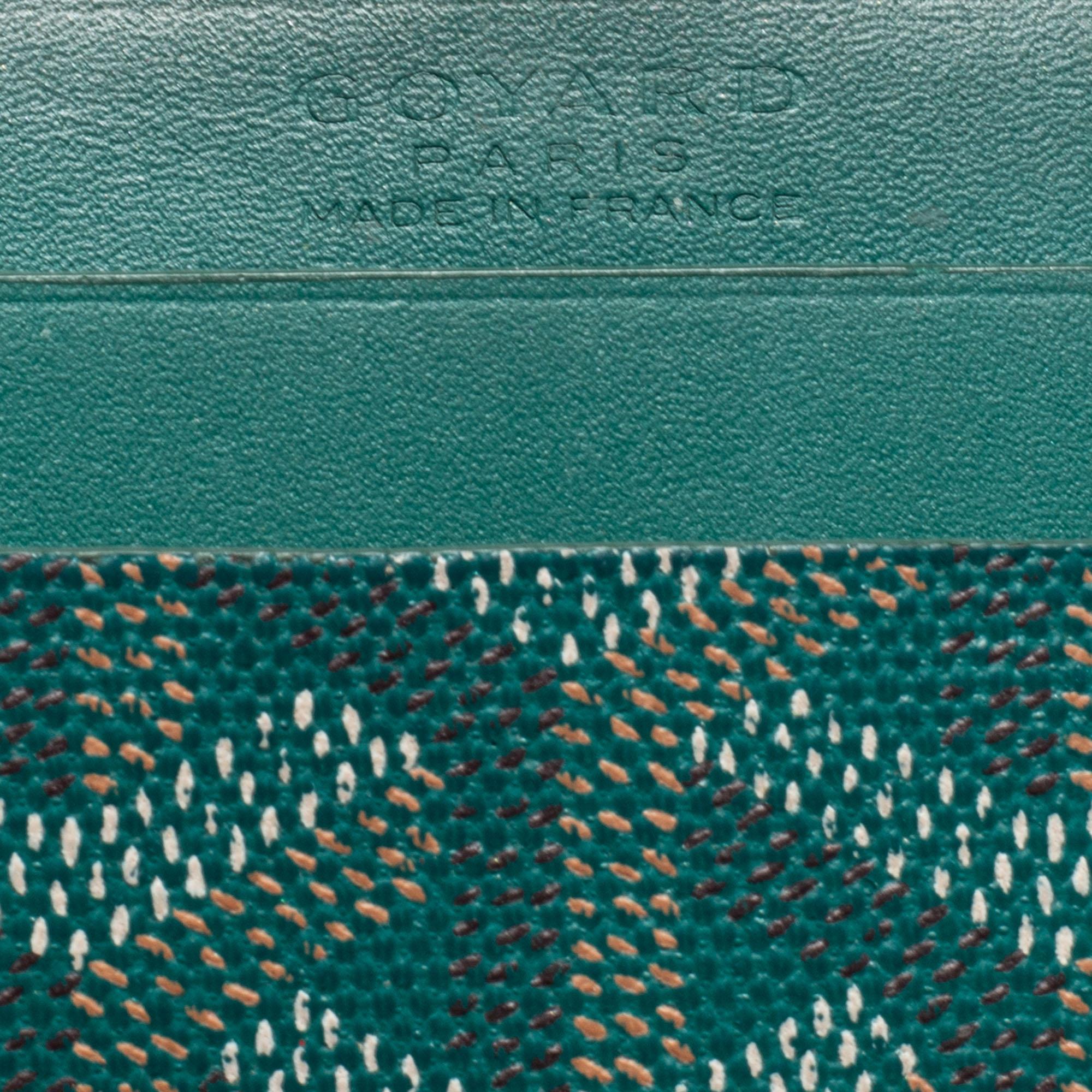 Vert Goyard Porte-cartes Saint Sulpice en toile et cuir enduite de goyardine verte