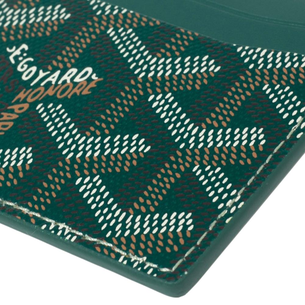 Goyard Green Goyardine Coated Canvas and Leather Saint Sulpice Card Holder 3