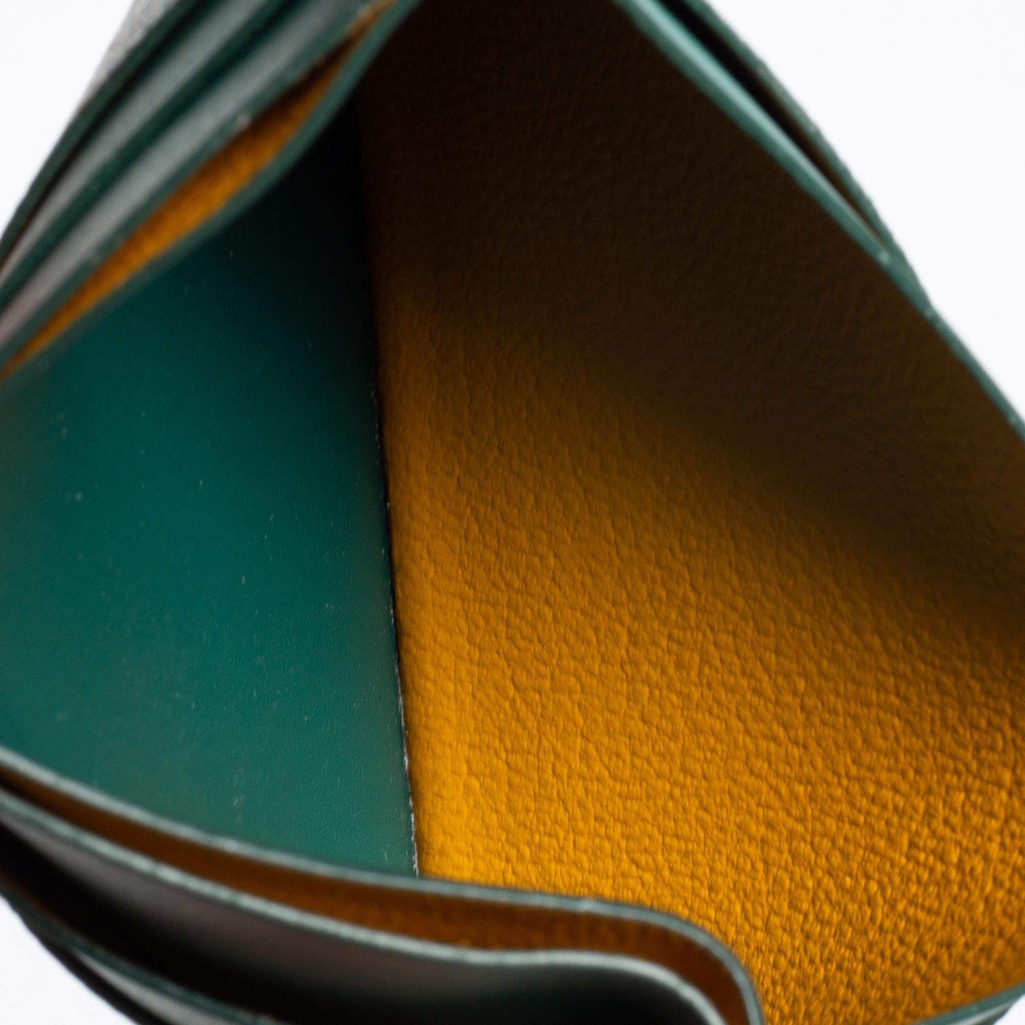Goyard Porte-cartes Saint Sulpice en toile et cuir enduite de goyardine verte 2