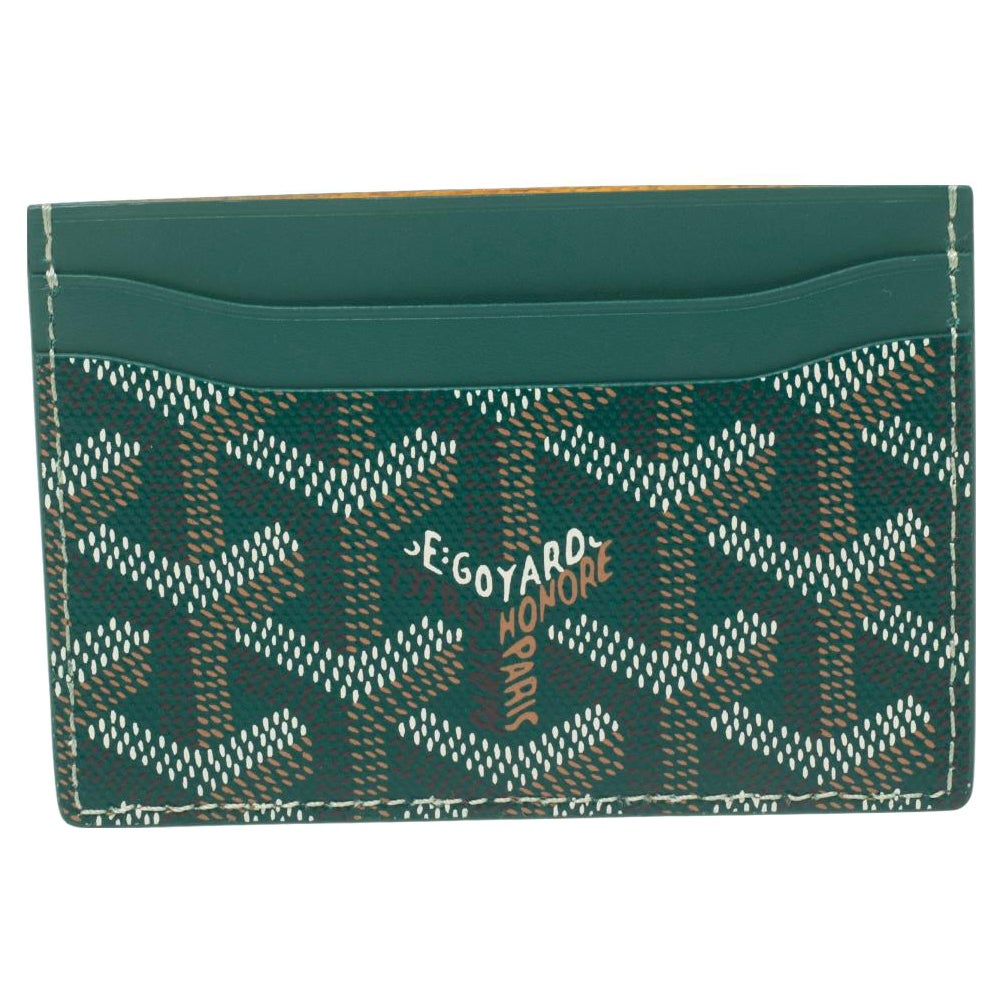 Goyard Green Goyardine Coated Canvas and Leather Saint Sulpice Card Holder