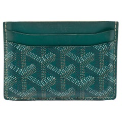 Goyard Porte-cartes Saint Sulpice en toile et cuir enduite de goyardine verte
