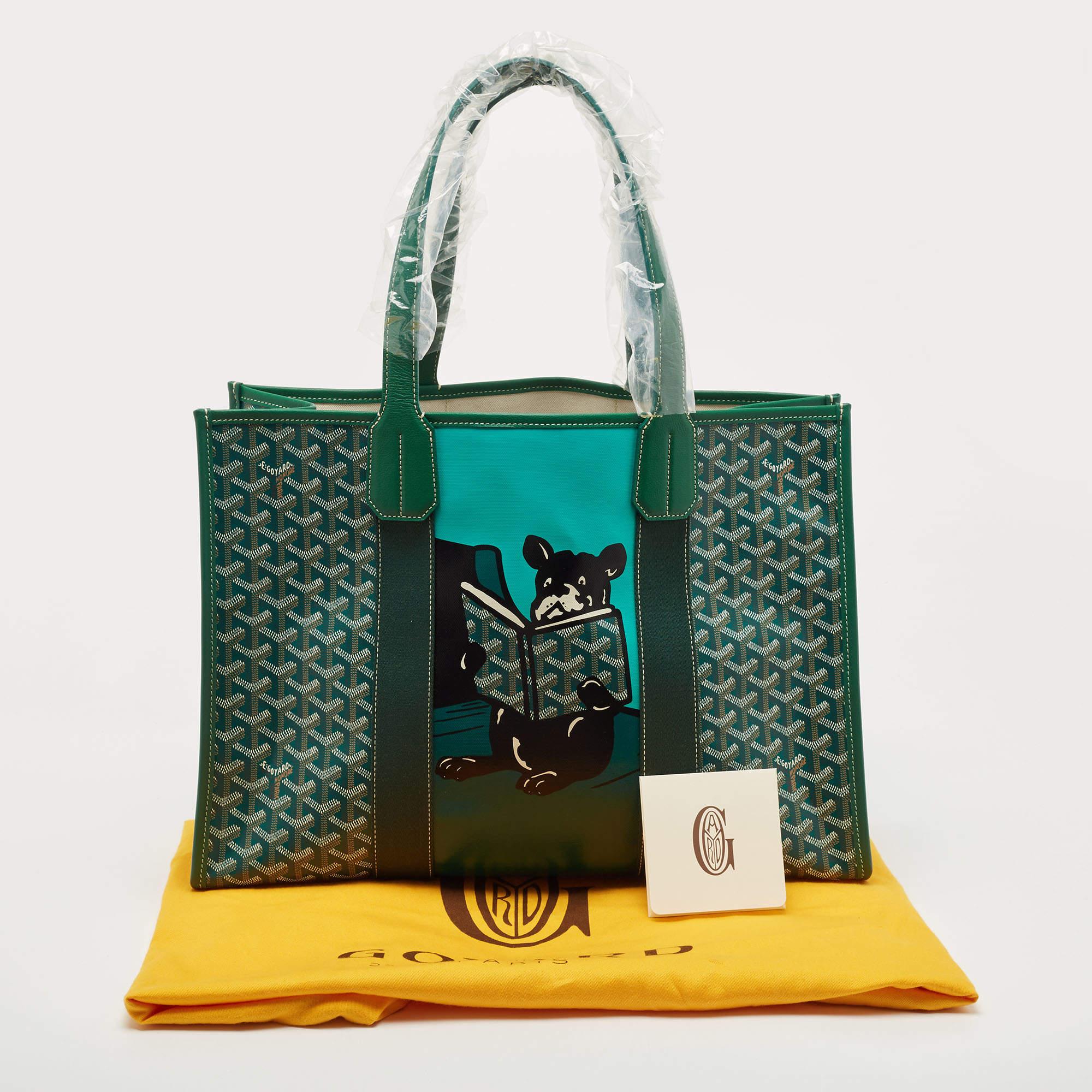 Goyard Green Goyardine Coated Canvas and Leather Villette Tote 7