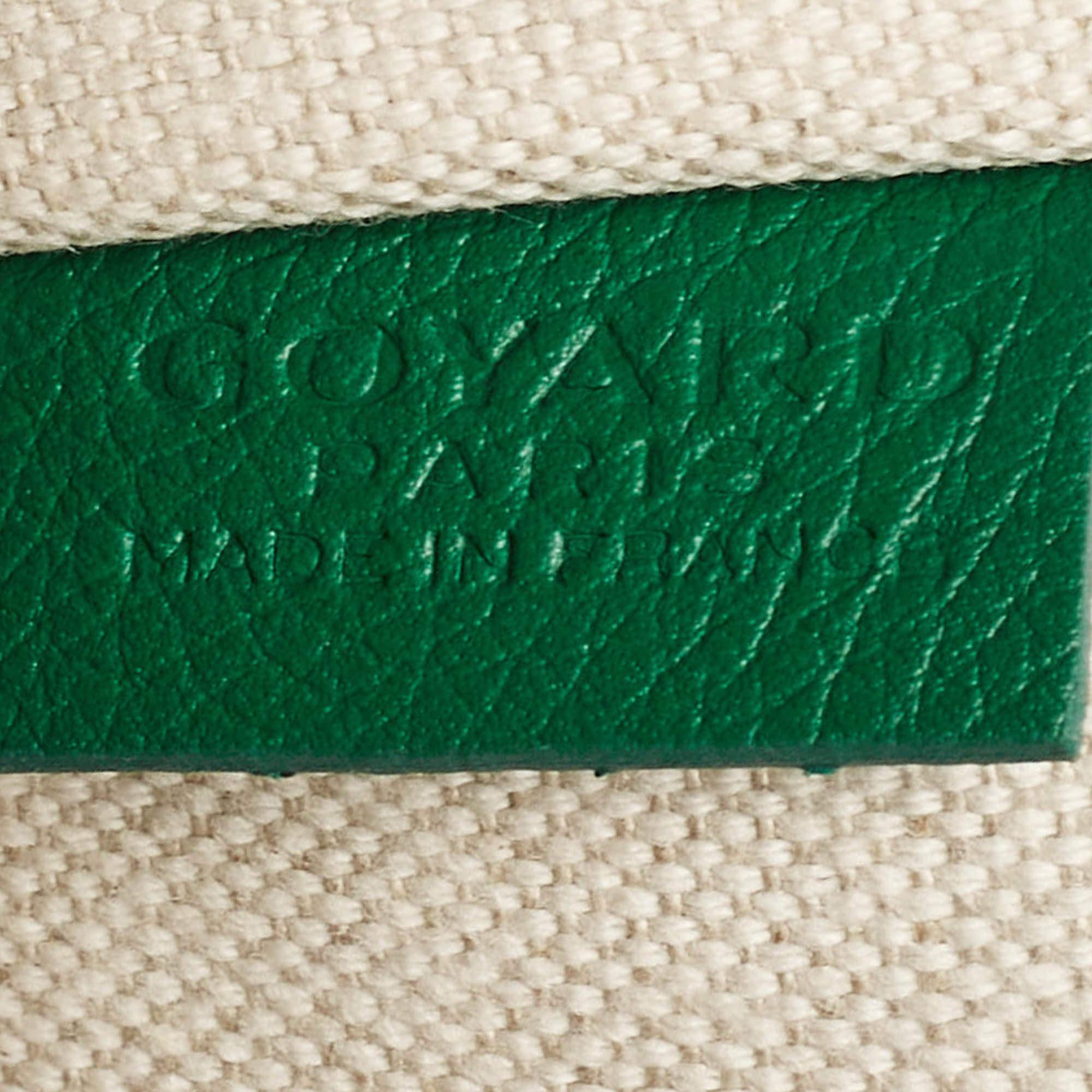 Goyard Green Goyardine Coated Canvas and Leather Villette Tote In Excellent Condition For Sale In Dubai, Al Qouz 2