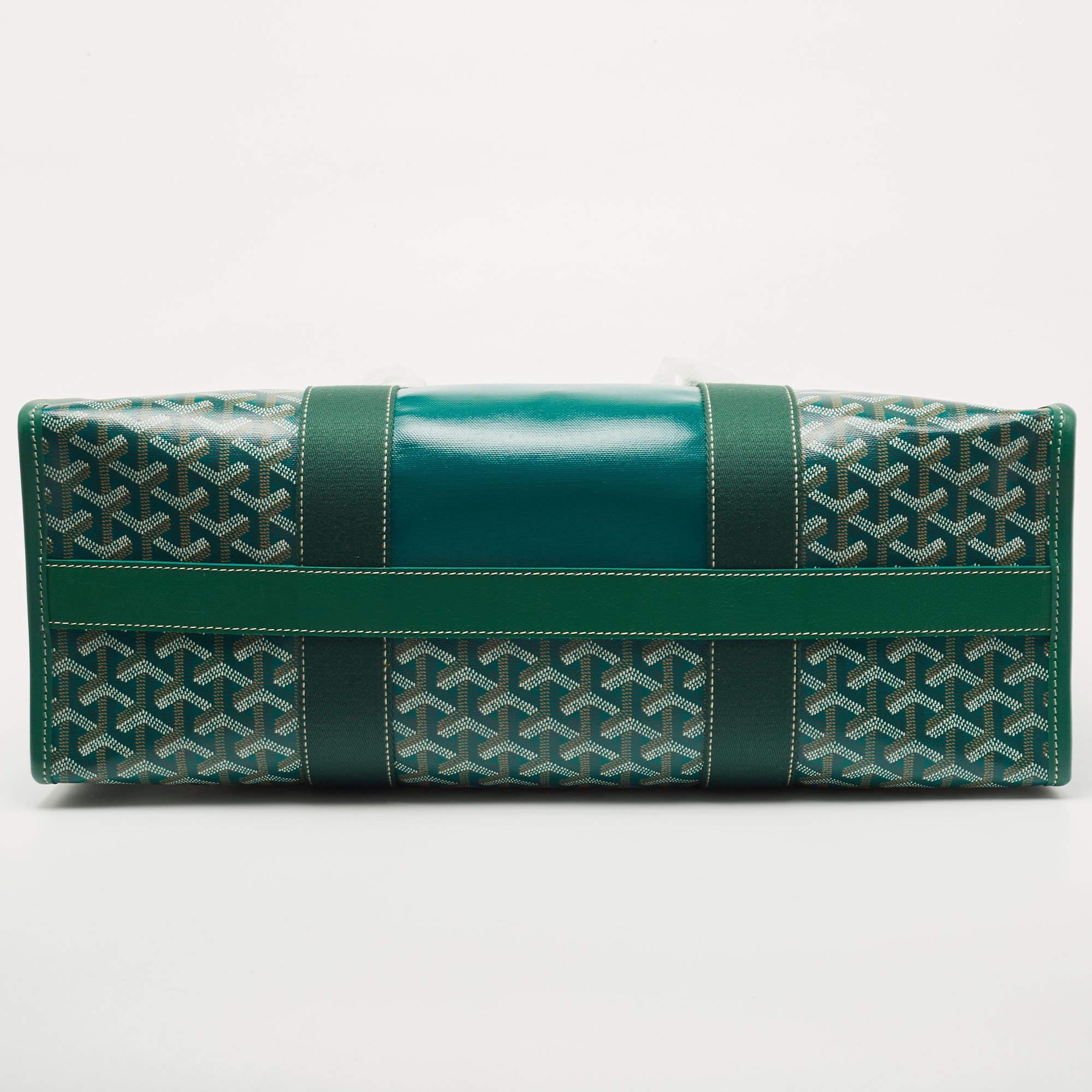 Goyard Green Goyardine Coated Canvas and Leather Villette Tote 1