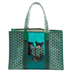 Goyard Green Goyardine Coated Canvas and Leather Villette Tote