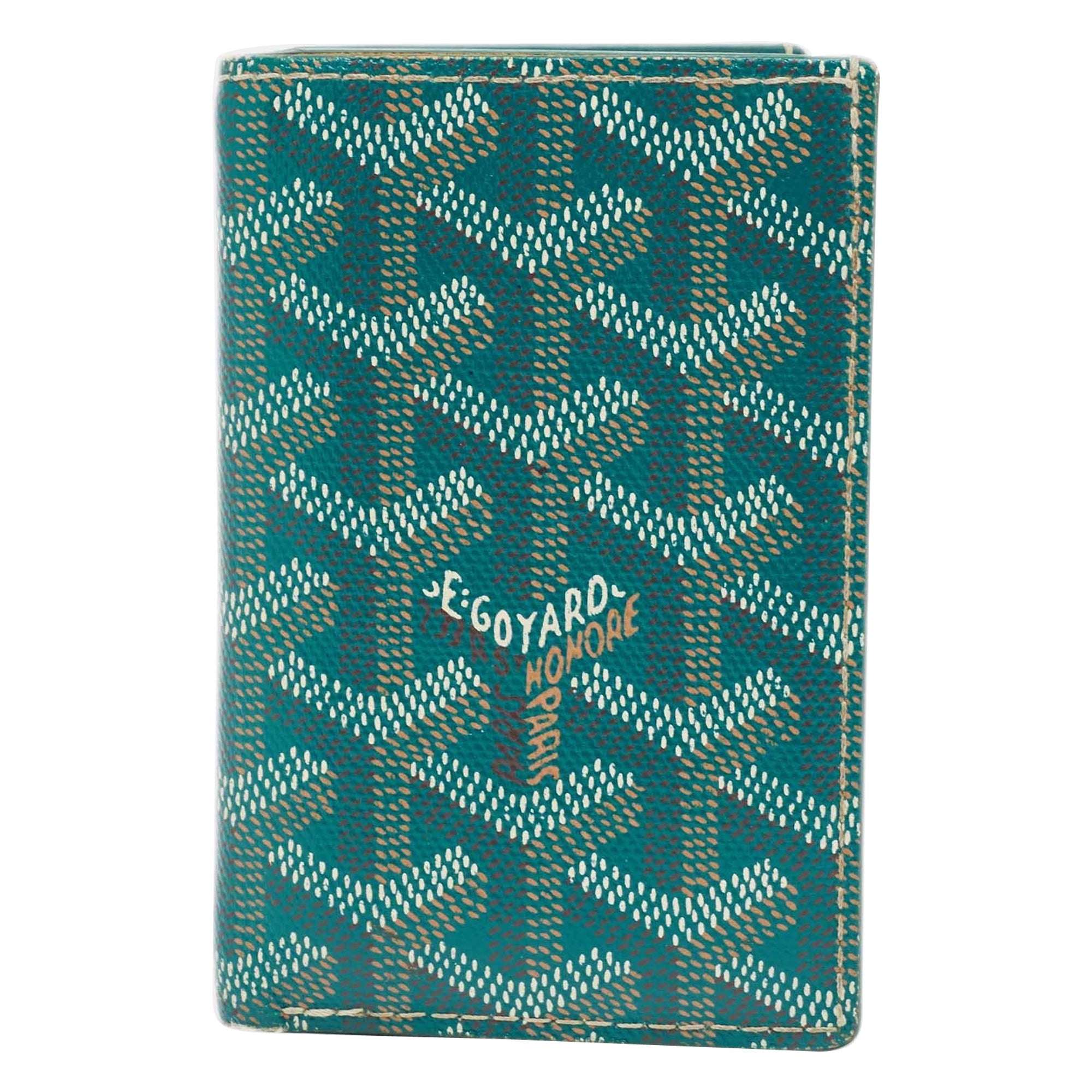 Goyard Green Goyardine Coated Canvas Saint Pierre Card Holder