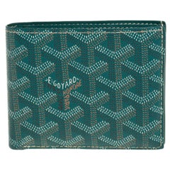 Used Goyard Green Goyardine Coated Canvas Victoire Bifold Wallet