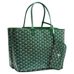 Goyard Green Goyardine Coated Canvas and Leather Belvedere PM Bag at 1stDibs