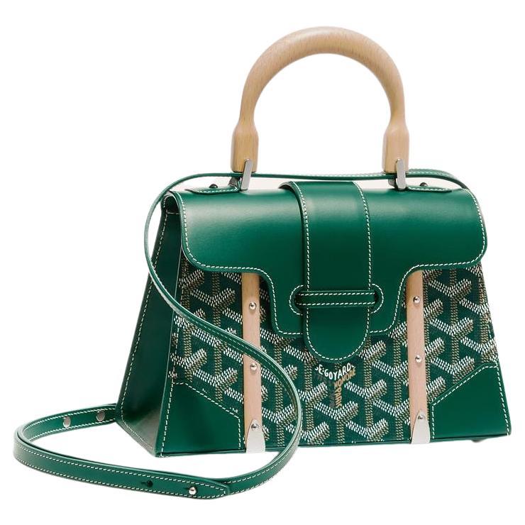 Goyard Green Goyardine Coated Canvas and Leather Belvedere PM Bag at