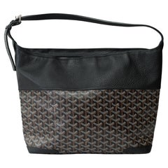 Sac hobo Goyard Grenadine en toile enduite et cuir noir