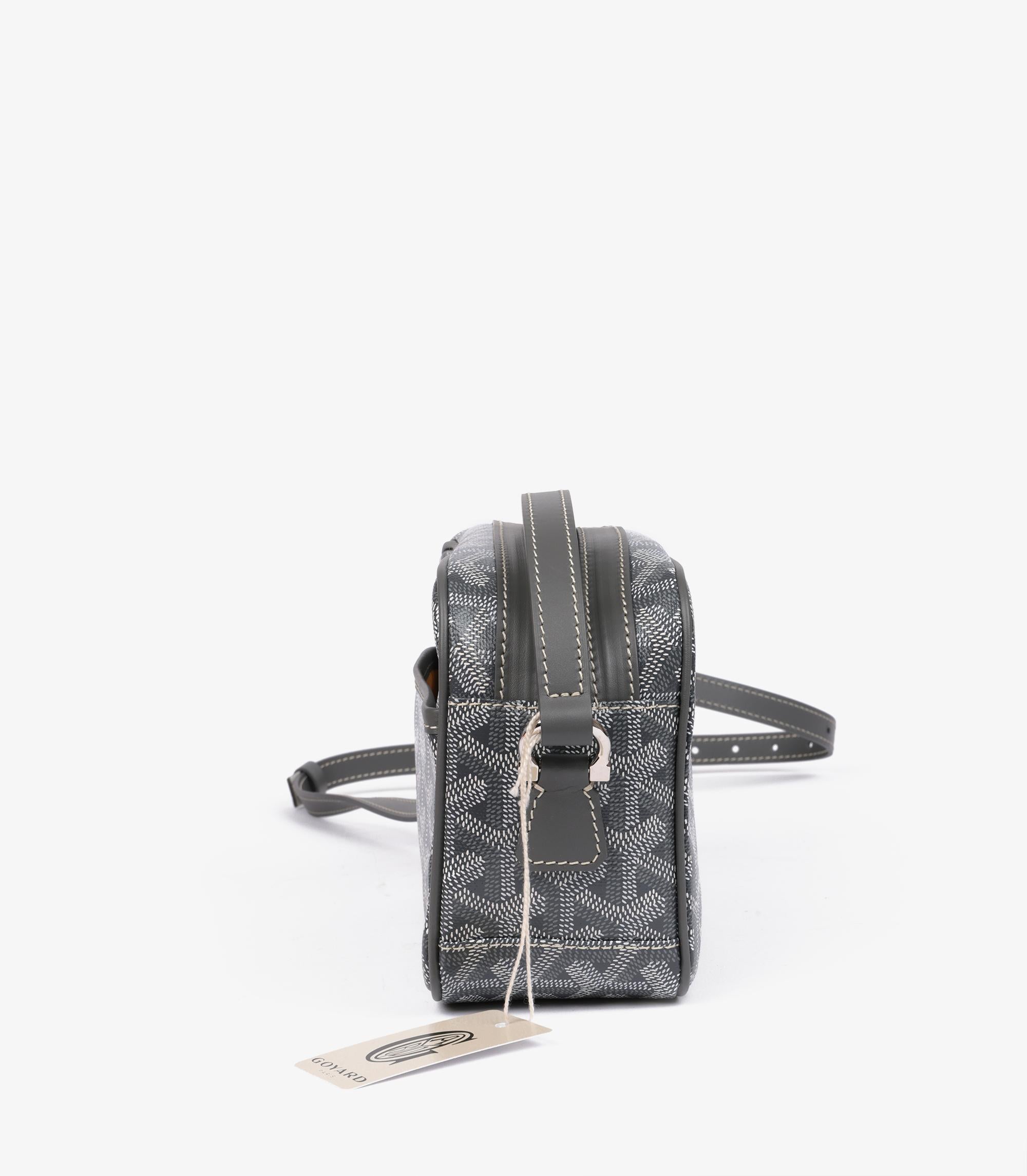 Goyard Grey Chevron Coated Canvas & Calfskin Leather Cap-Vert PM 1