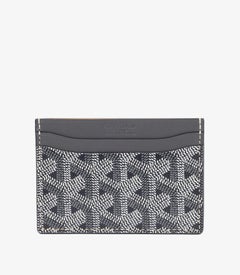Goyard Kartenetui aus grauem, Chevron-beschichtetem Segeltuch Saint Sulpice