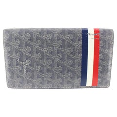 Goyard - Portefeuille gris à chevrons Matignon 86gy629s