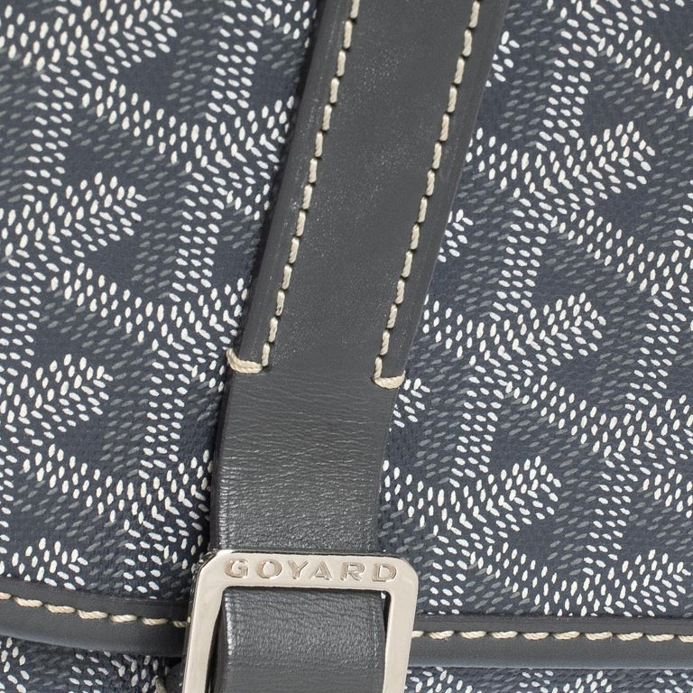 Goyard Grey Chevron Print Coated Canvas Belvedere MM Bag - Yoogi's Closet