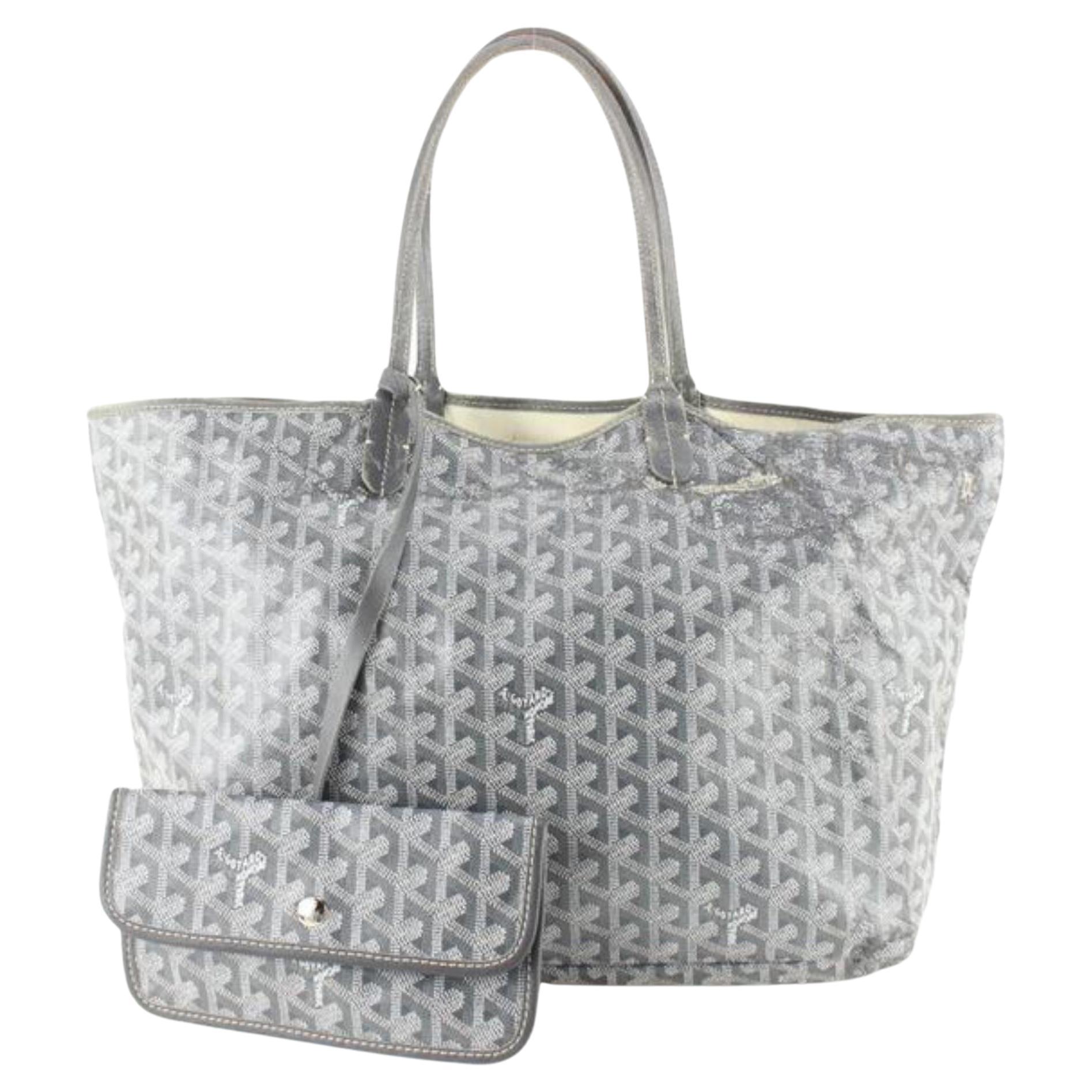 Goyard Grey Chevron St Louis PM Tote 11gy630s