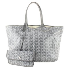 Goyard Grey Chevron St Louis PM Tote 11gy630s