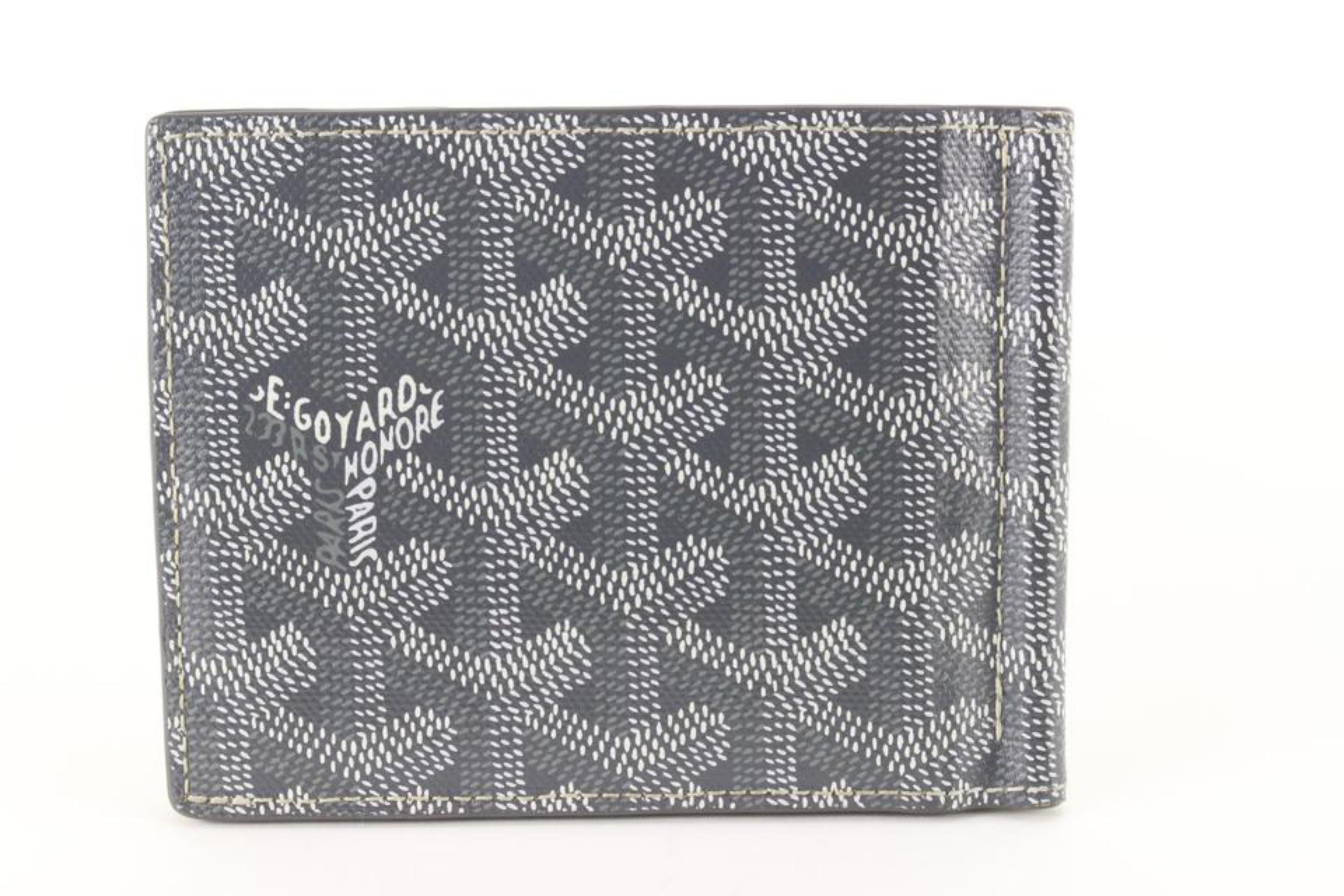 Women's Goyard Grey Chevron St Thomas Bifold Men's Wallet with Money Clip 87gy89s