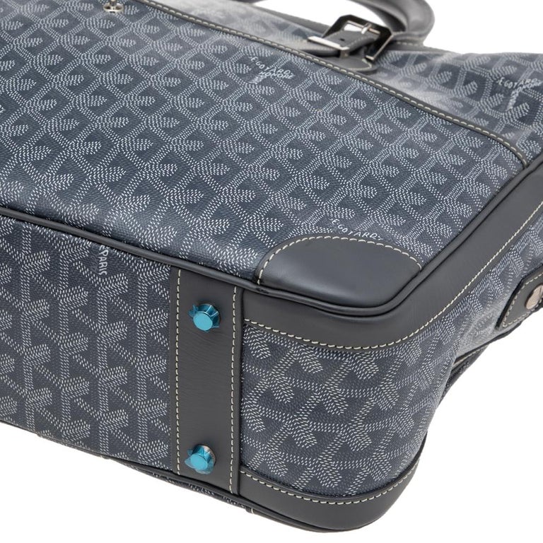 Goyard Grey Goyardine Canvas and Leather Ambassade MM Briefcase at 1stDibs