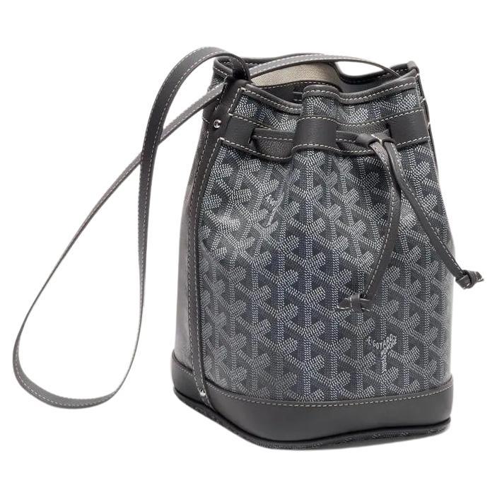 Goyard NEW Orange Goyardine Petit Flot PM Bucket Crossbody Bag For Sale