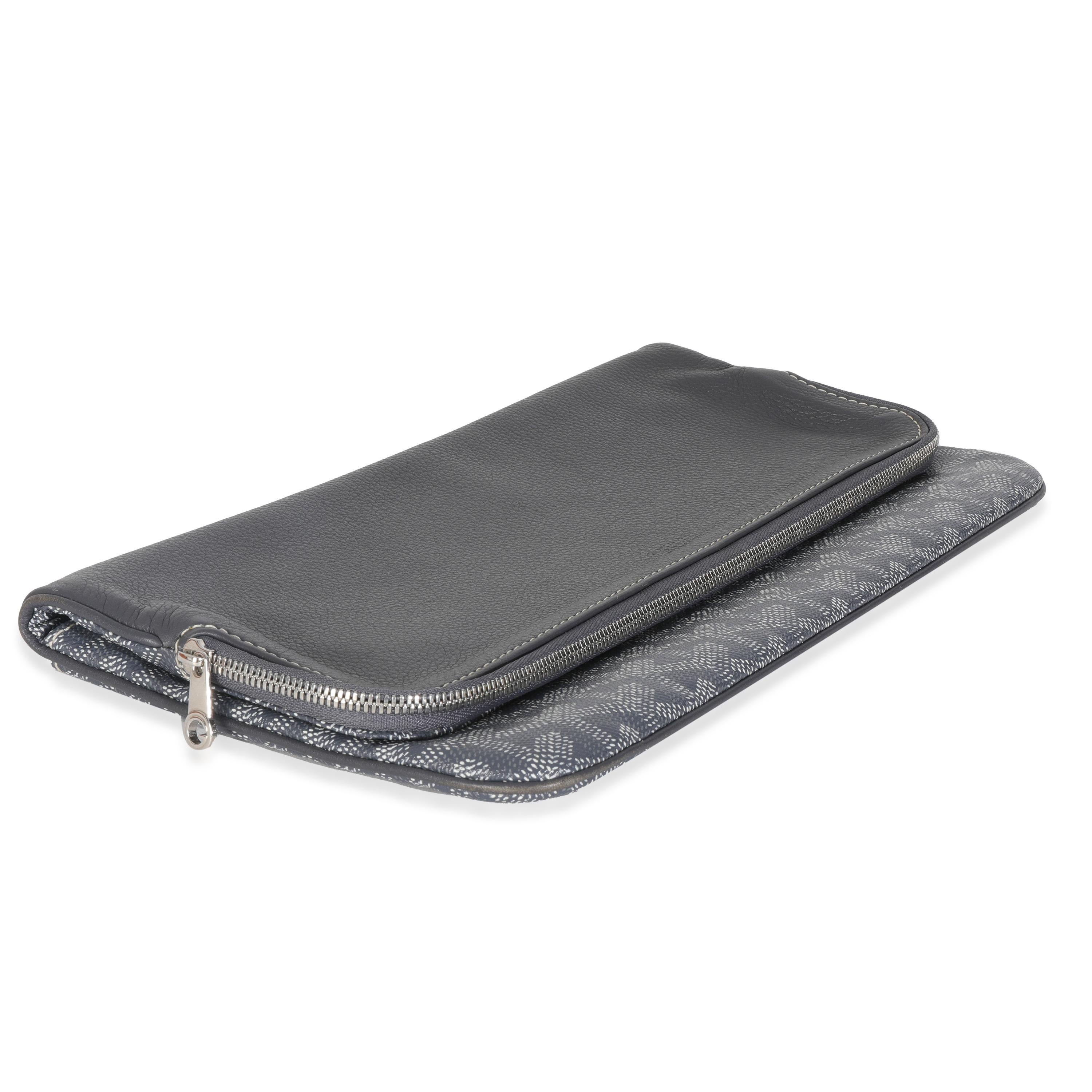 Goyard Grey Goyardine Canvas Sainte Marie Soft Clutch For Sale 2