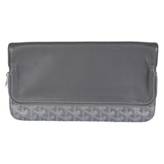 Goyard Grey Goyardine Canvas Sainte Marie Soft Clutch