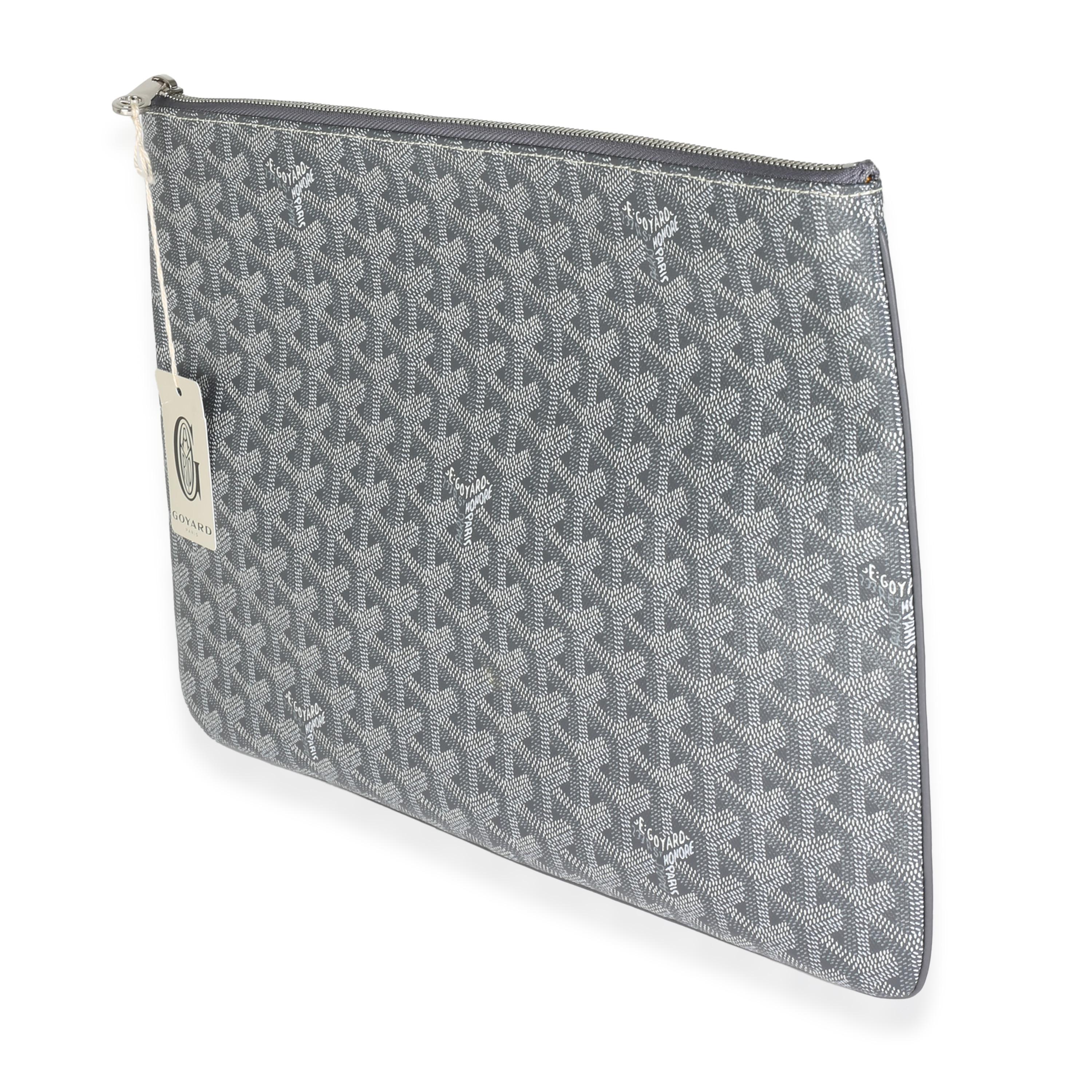 Goyard Grey Goyardine Canvas Senat GM In Excellent Condition For Sale In New York, NY