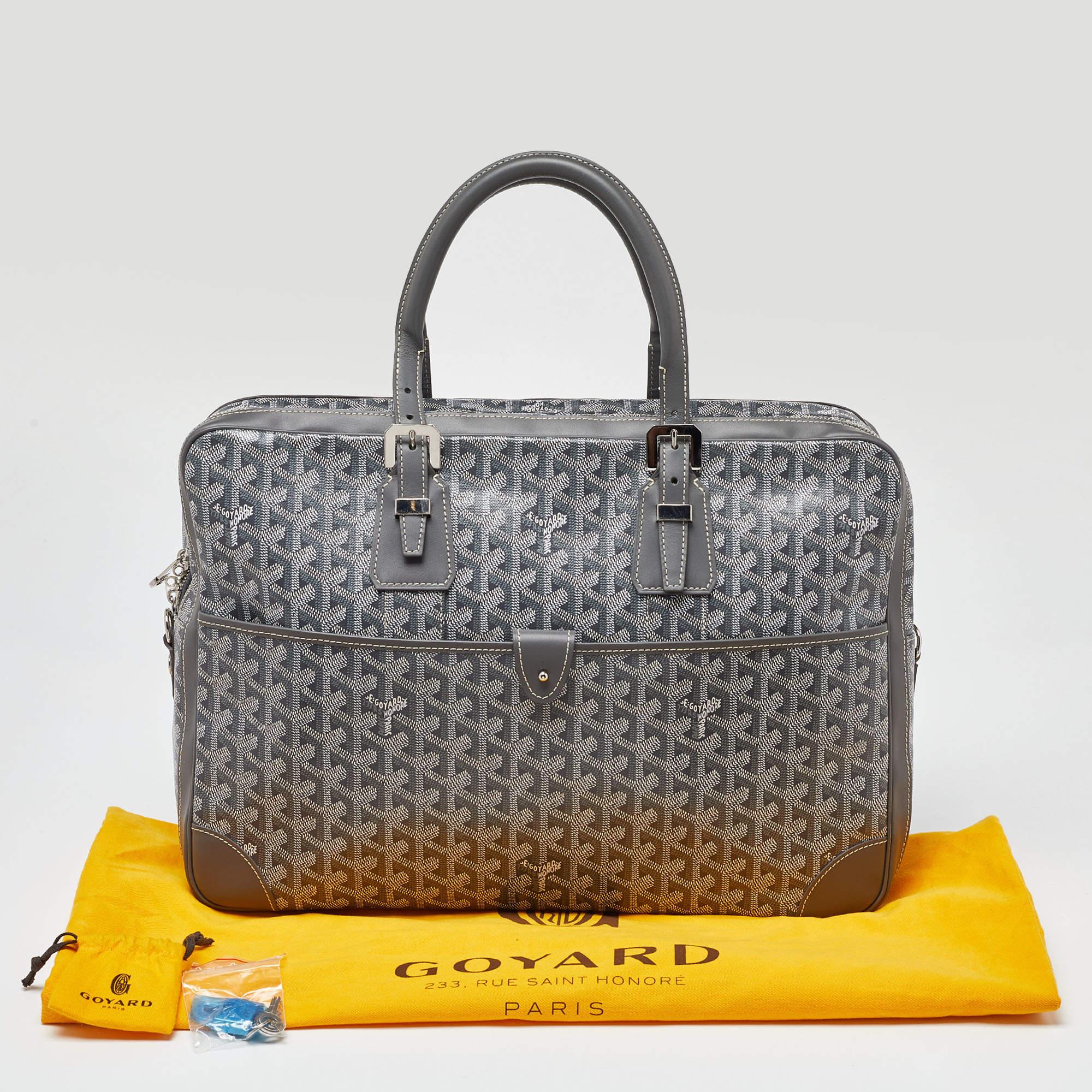 Goyard Grey Goyardine Coated Canvas and Leather Ambassade MM Briefcase Bag 5