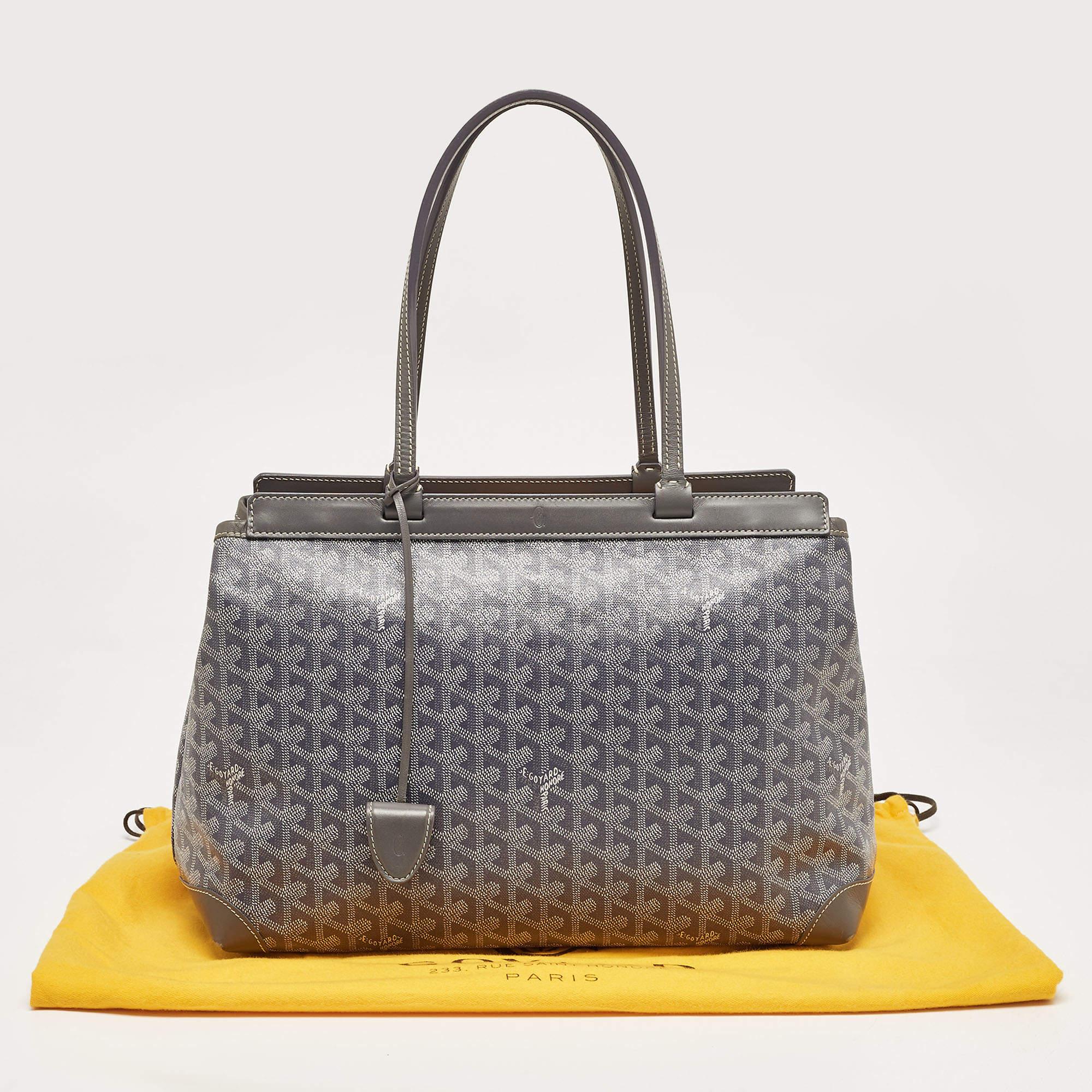 Goyard Grey Goyardine Coated Canvas and Leather Bellechasse PM Tote 7
