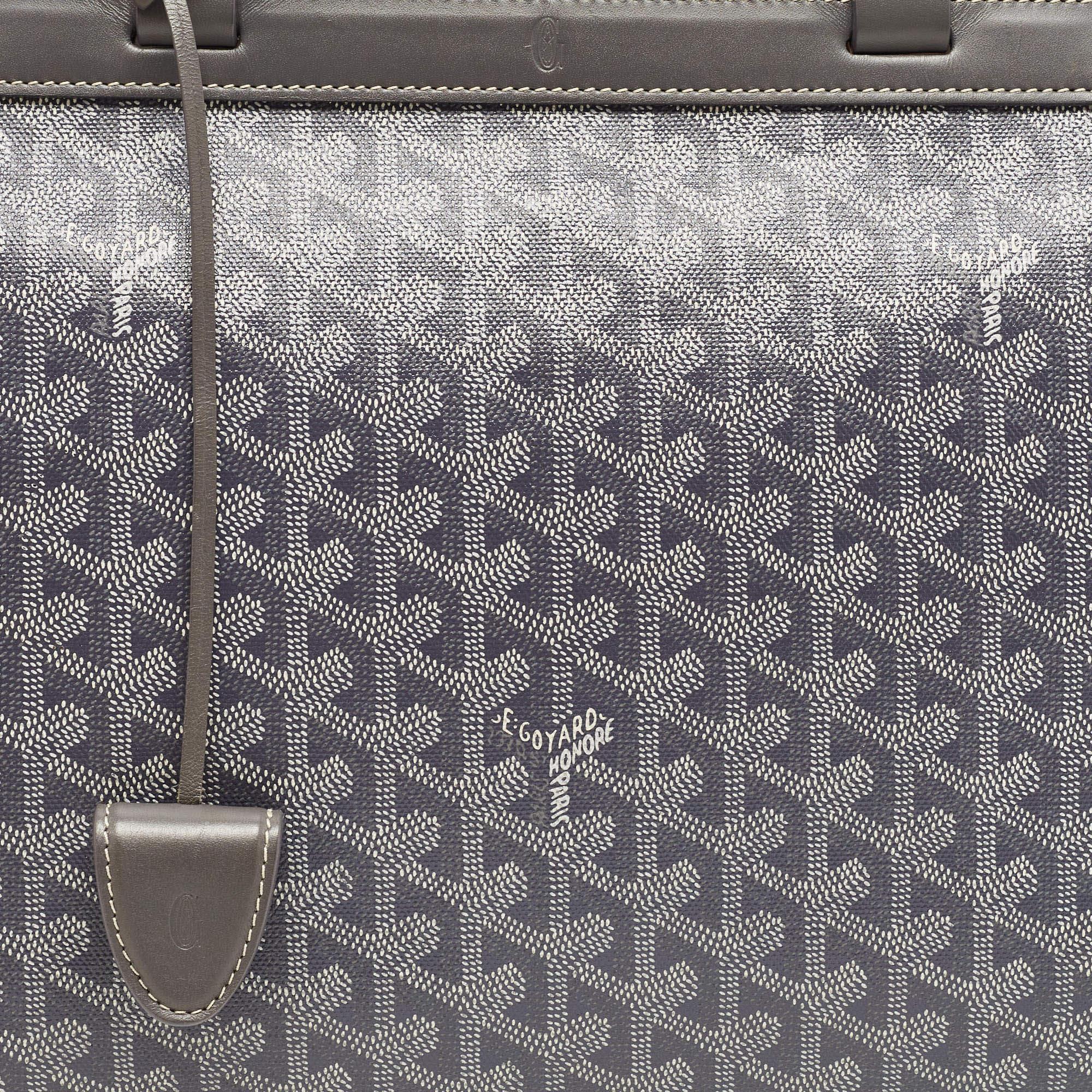 Women's Goyard Grey Goyardine Coated Canvas and Leather Bellechasse PM Tote