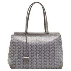 Used Goyard Grey Goyardine Coated Canvas and Leather Bellechasse PM Tote