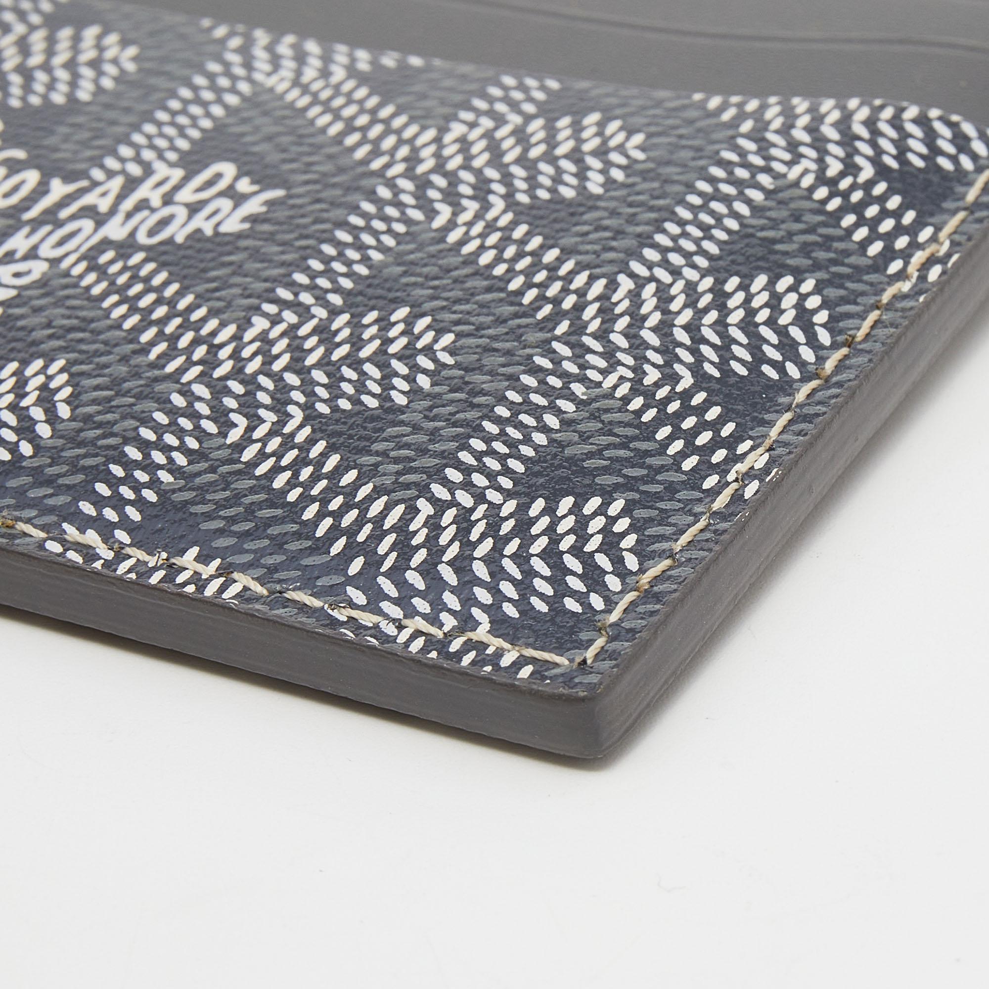  Goyard - Porte-cartes Saint Sulpice en toile enduite Goyardine grise et cuir Pour femmes 