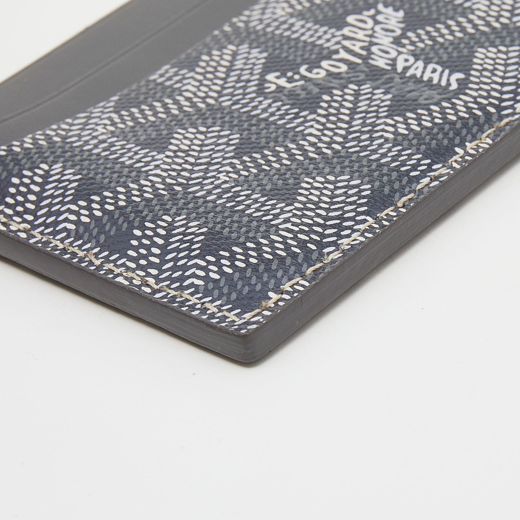 Goyard - Porte-cartes Saint Sulpice en toile enduite Goyardine grise et cuir 1