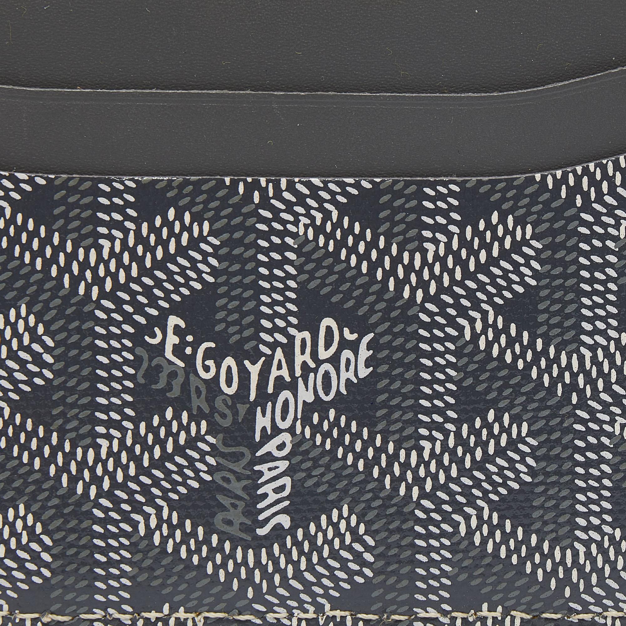 Goyard - Porte-cartes Saint Sulpice en toile enduite Goyardine grise et cuir 2