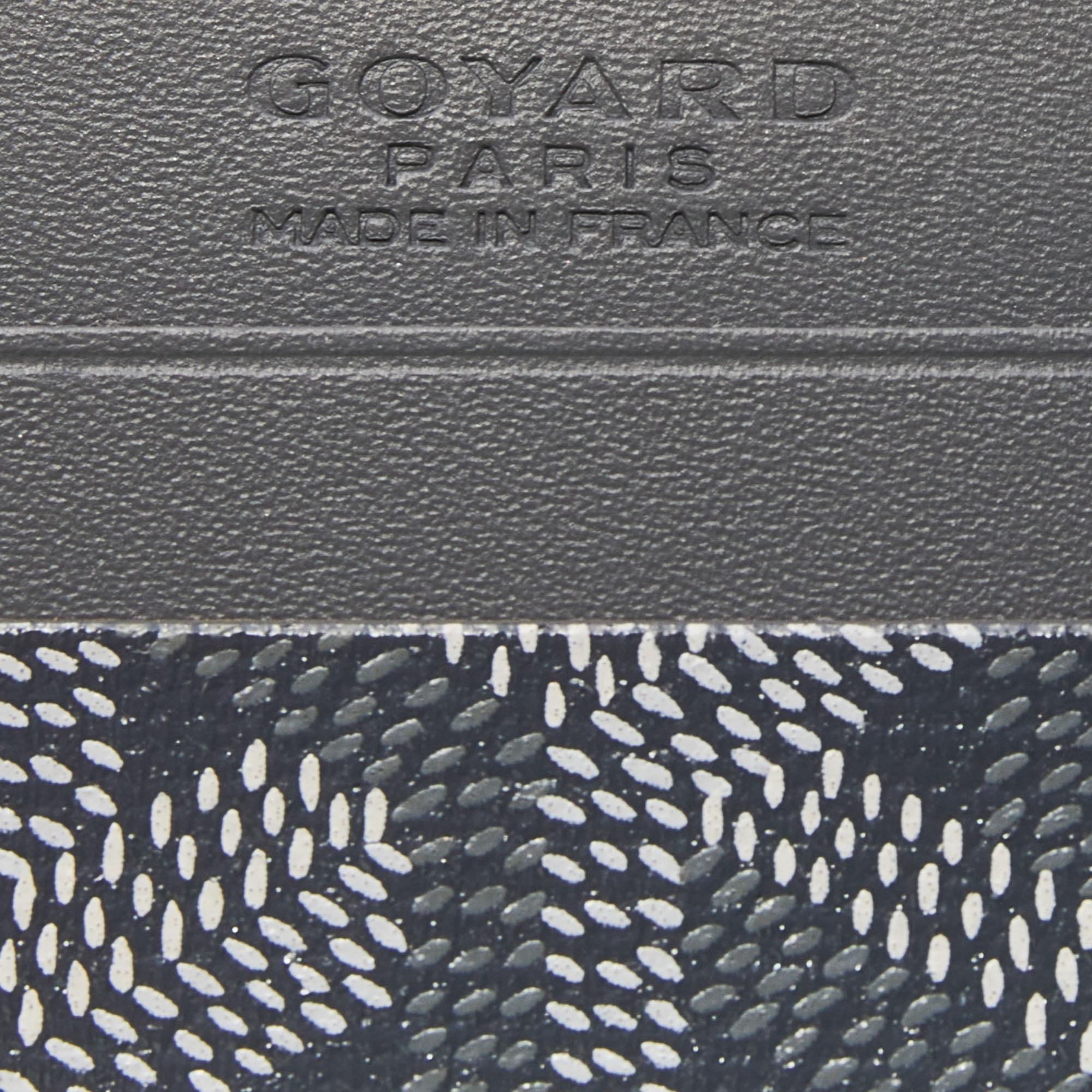 Goyard - Porte-cartes Saint Sulpice en toile enduite Goyardine grise et cuir 3