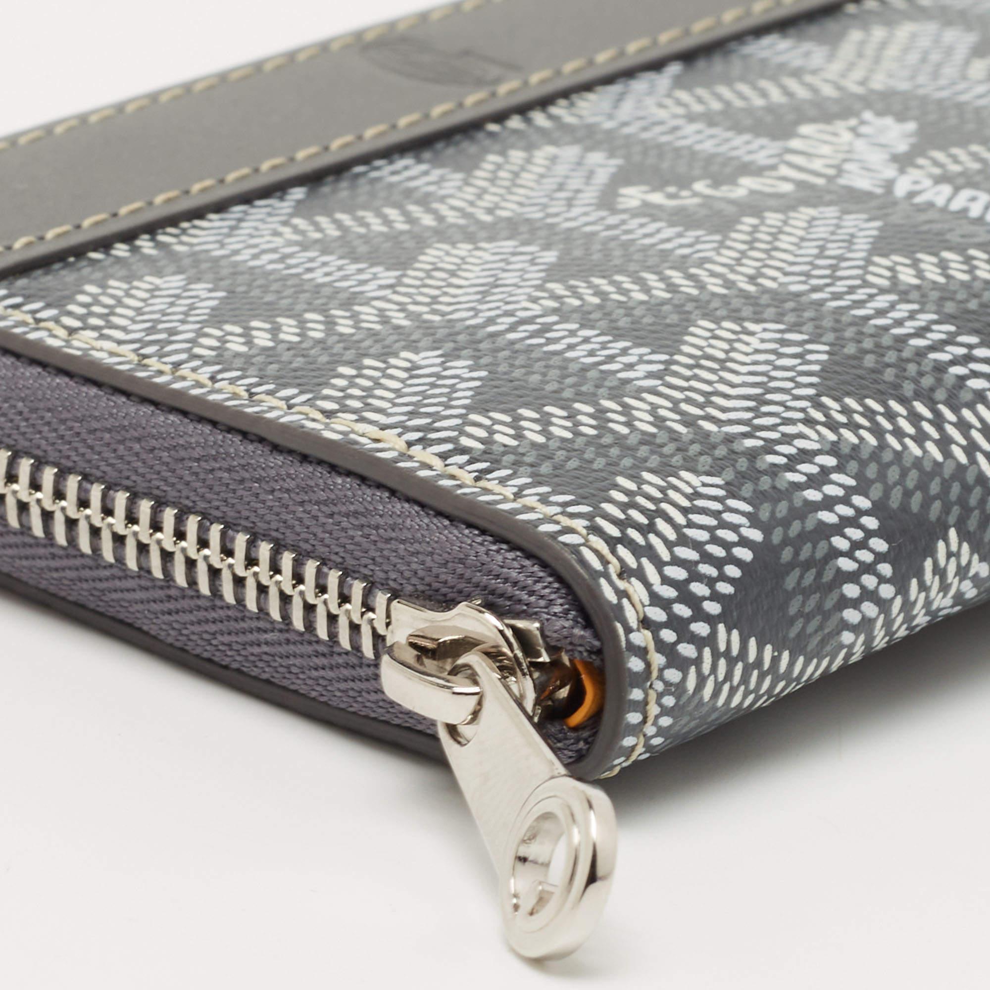 Goyard Grau Goyardine beschichtetem Segeltuch Münze Geldbeutel 4