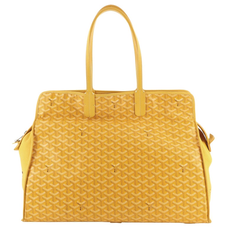 Goyardine Yellow Goyardine Coated Canvas and Leather Sac Hardy PM Pet  Carrier Bag Goyard