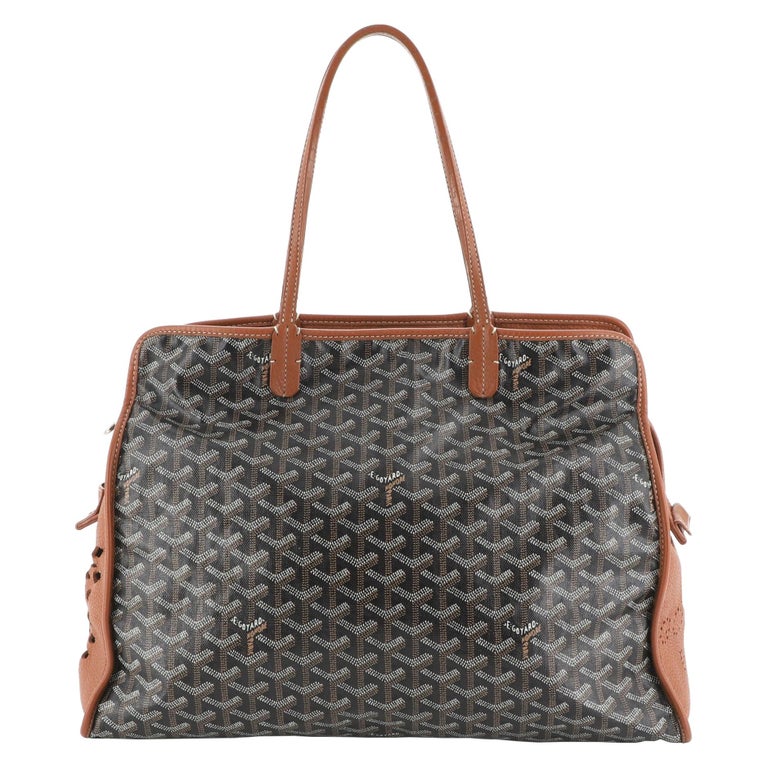 Goyard Tote Bag Black Brown Canvas Hardy PM with Pouch Shoulder
