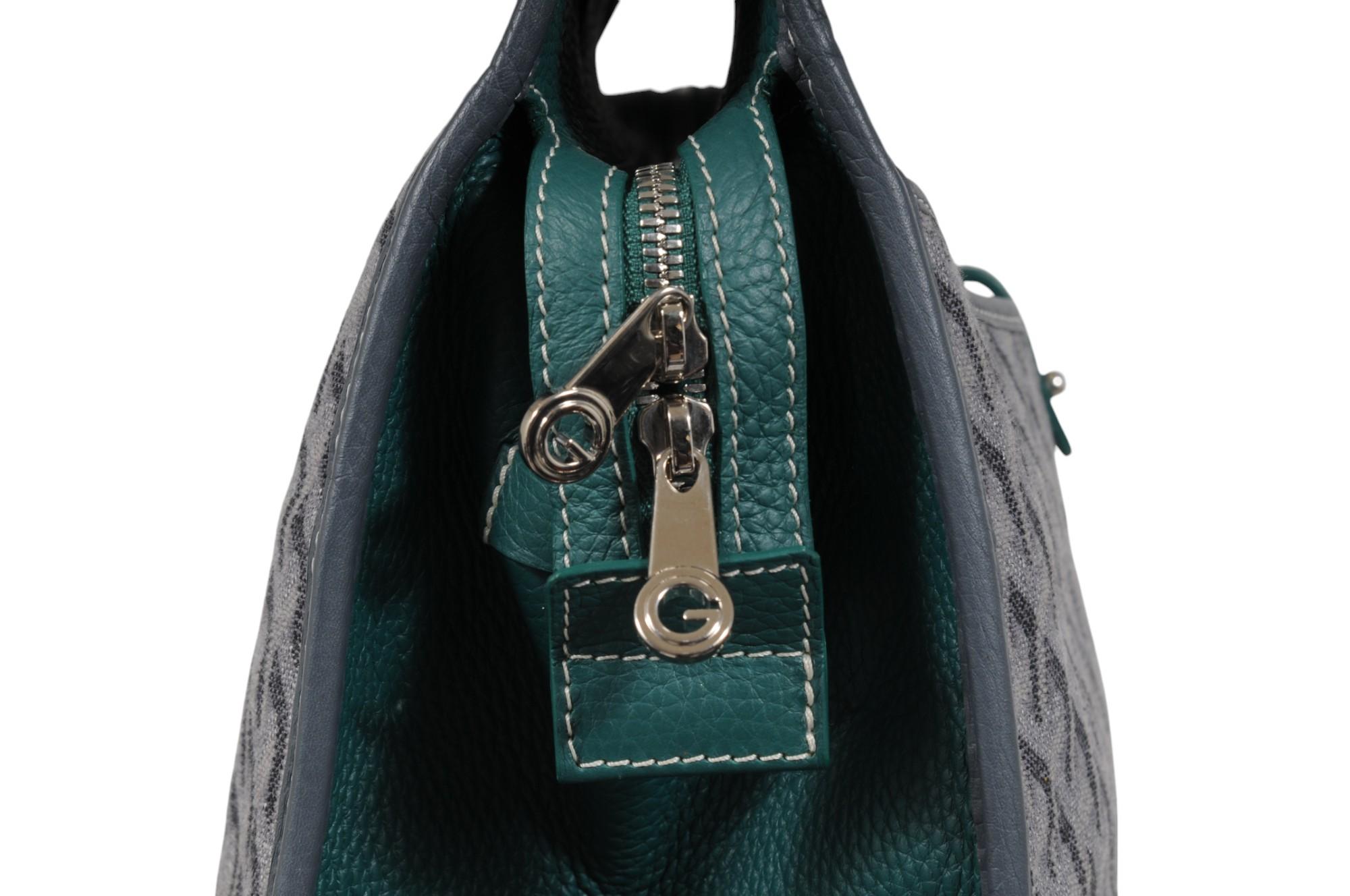 Goyard Hardy PM Tote Bag Limited Edition 11/24 Grau Segeltuch Grün Leder Reisen im Angebot 7