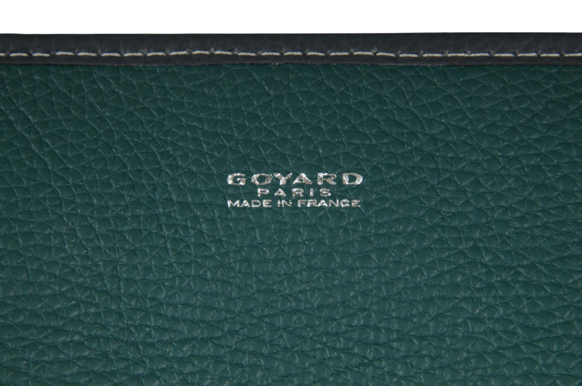 Goyard Hardy PM Tote Bag Limited Edition 11/24 Grau Segeltuch Grün Leder Reisen im Angebot 13