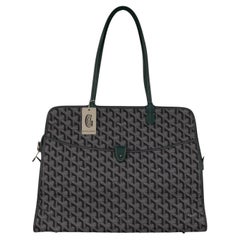 Goyard Hardy PM Tote Bag Limited Edition 11/24 Grey Canvas Green Leather Travel