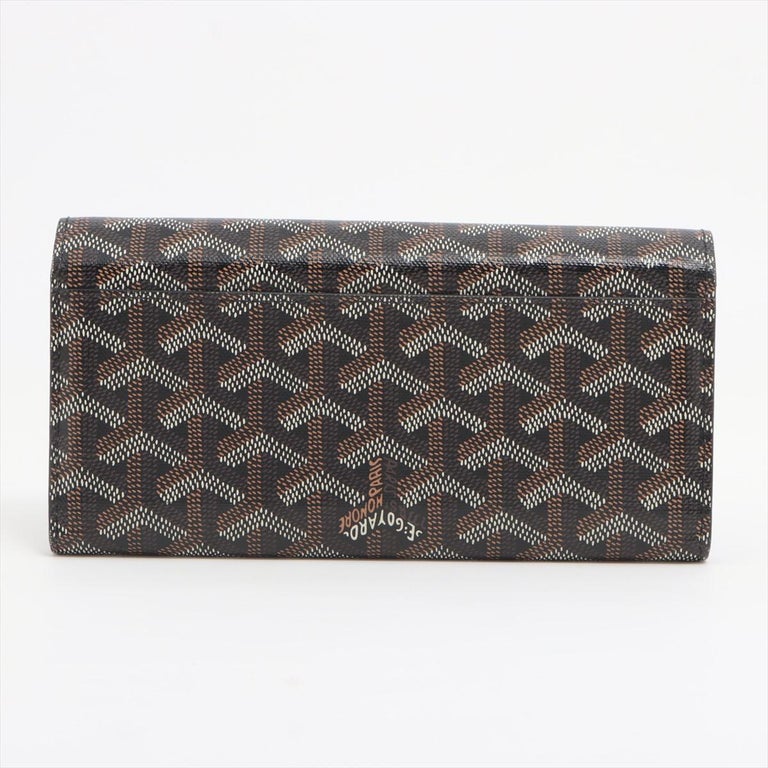 Cartera larga de espiga Goyard Negro × Marrón en venta en 1stDibs