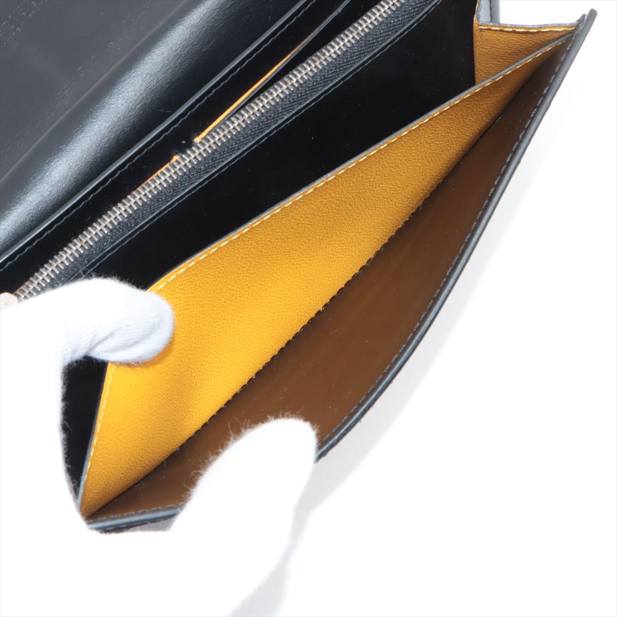 Goyard Herringbone Long Wallet Black × Brown 5