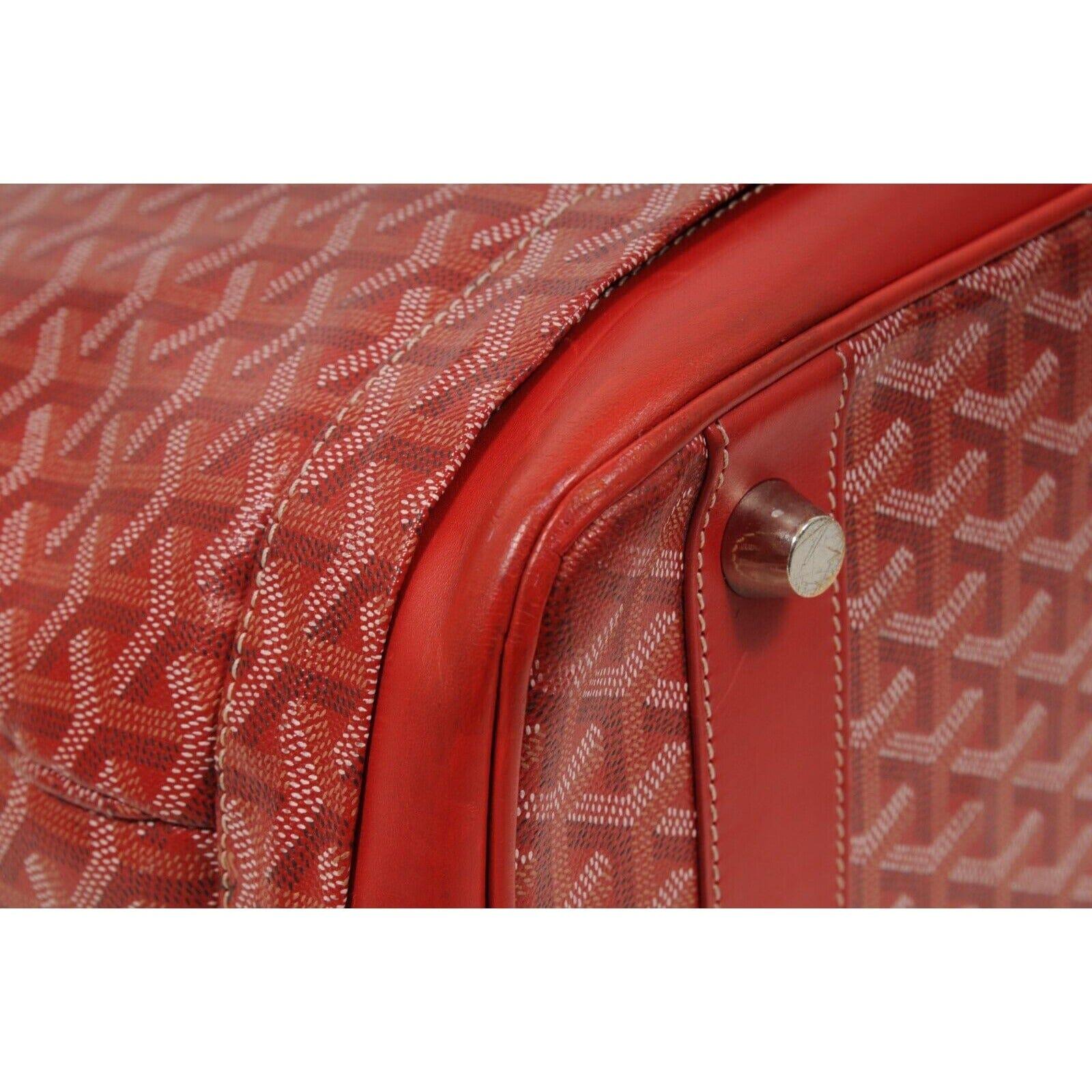 Goyard Hotel Du Parc Duffle Bag Rojo Extensible Travel Carry On Luggage Boeing en venta 5