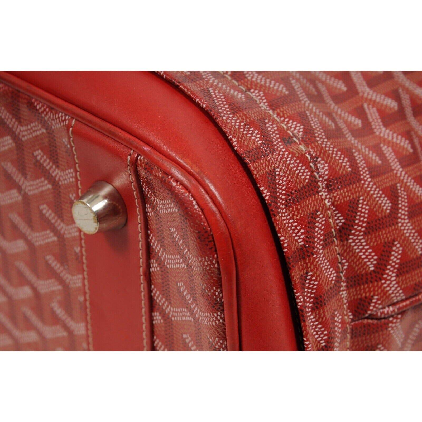 Goyard Hotel Du Parc Duffle Bag Rojo Extensible Travel Carry On Luggage Boeing en venta 8
