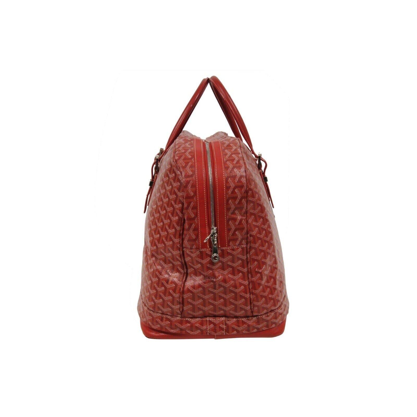 Goyard Hotel Du Parc Duffle Bag Rojo Extensible Travel Carry On Luggage Boeing Marrón en venta