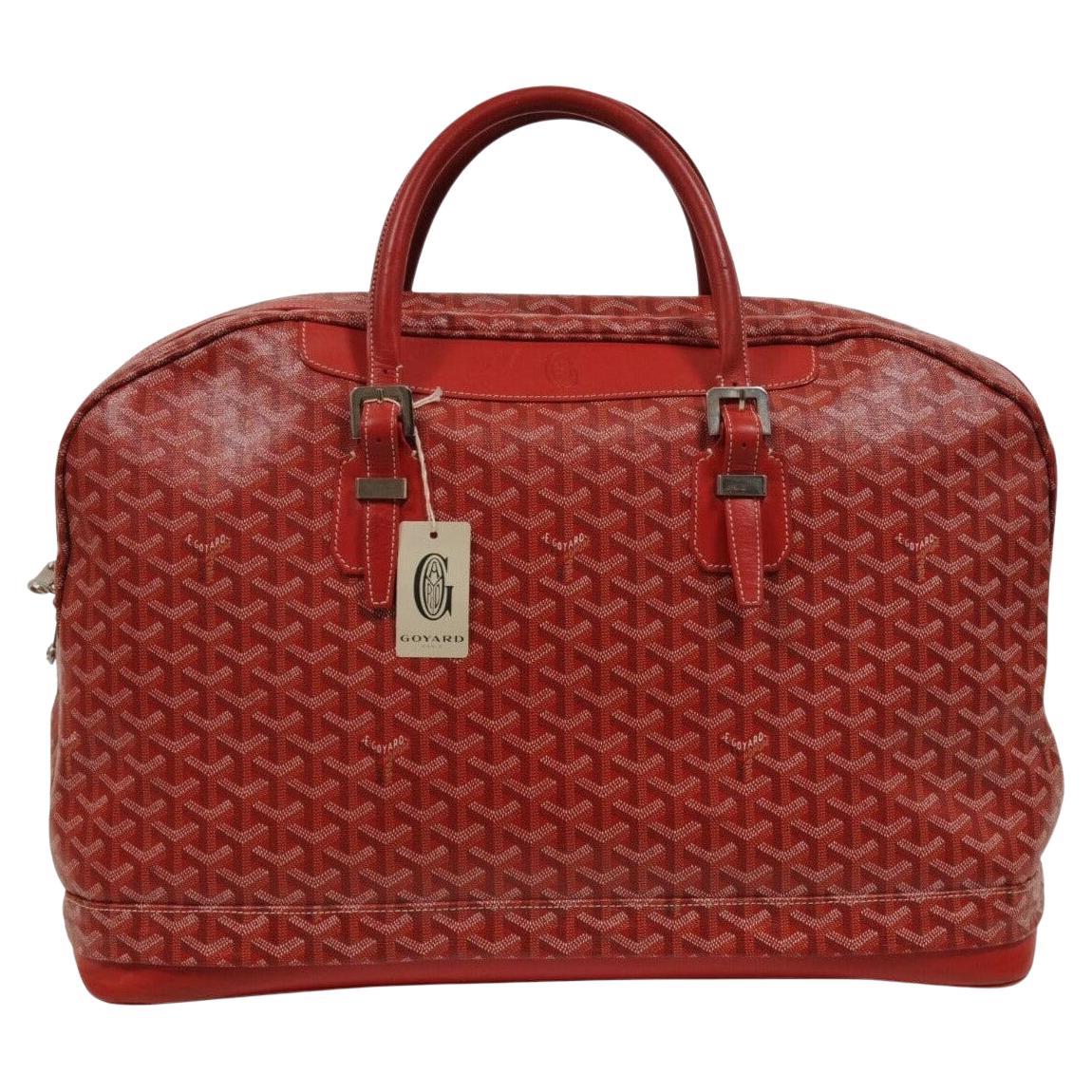 Goyard Hotel Du Parc Duffle Bag Rojo Extensible Travel Carry On Luggage Boeing en venta