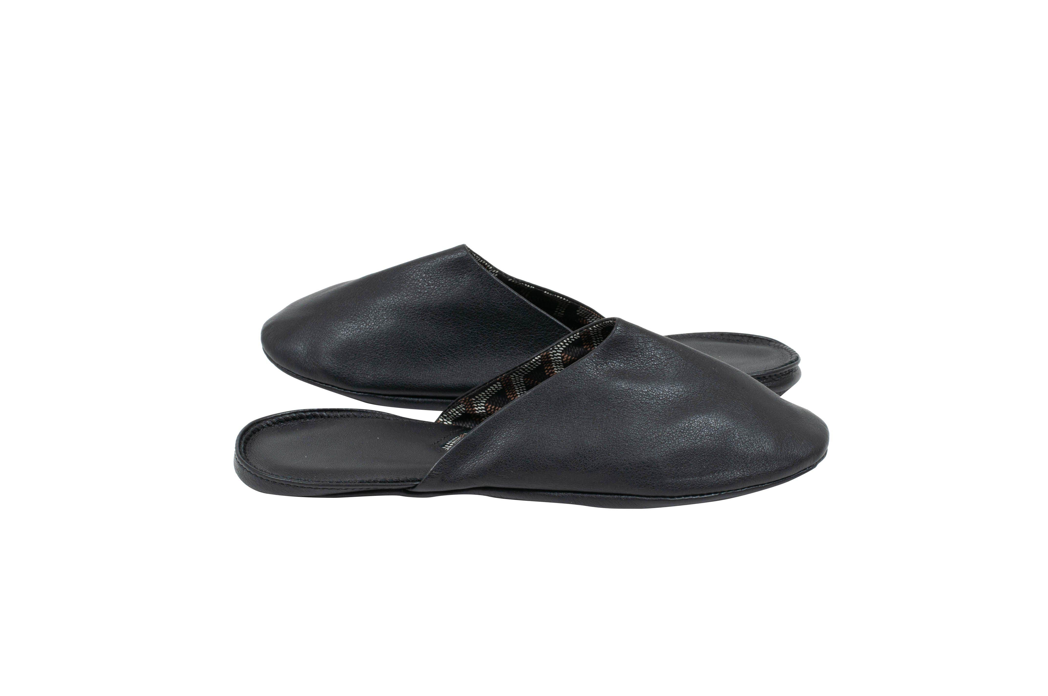 Goyard House Slippers Size US7 Small Black Leather Monogram Loafer Shoes For Sale 1