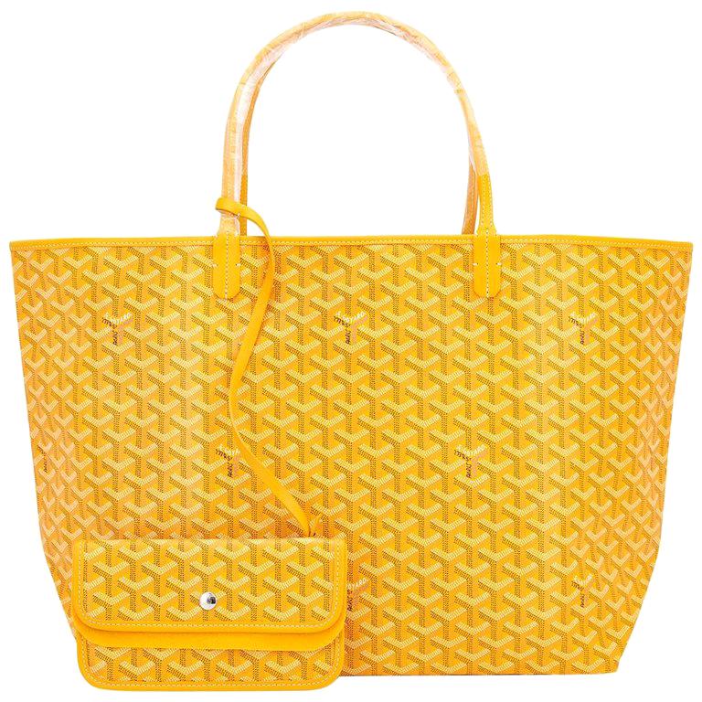 Goyard Jaune Yellow St Louis GM Chevron Tote Bag
